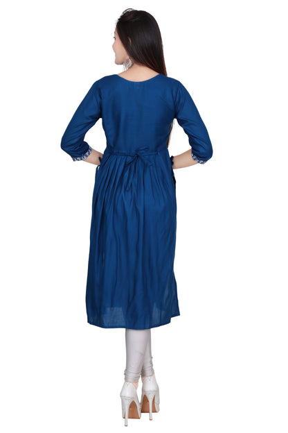 Stylish & Comfortable: Embroidered Nyra Cut Kurti – Ideal for Any Occasion!