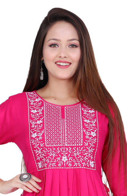 Stylish & Comfortable: Embroidered Nyra Cut Kurti – Ideal for Any Occasion!