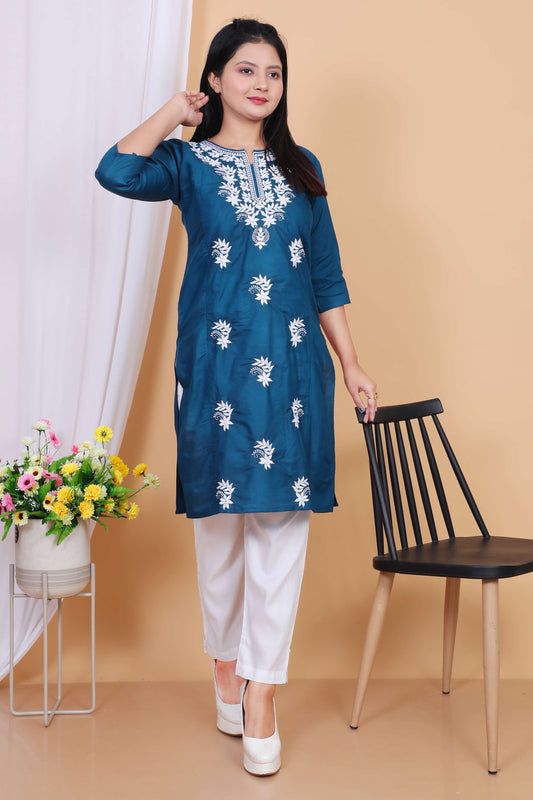 Stylish Embroidered Casual Kurti for Women – R Jasmin Dress