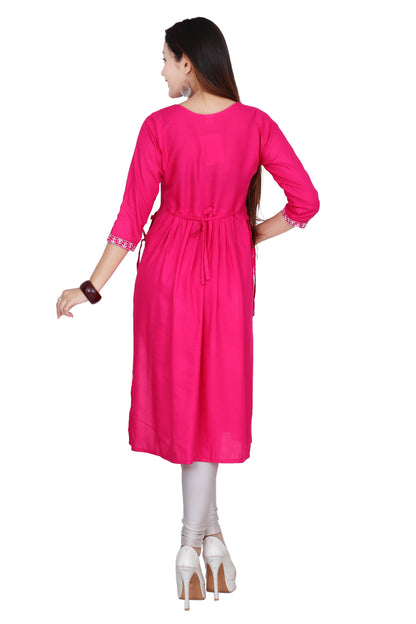 Stylish & Comfortable: Embroidered Nyra Cut Kurti – Ideal for Any Occasion!